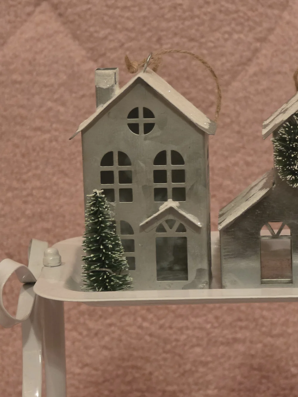 Mini Galvanized Christmas Houses' Ornaments
